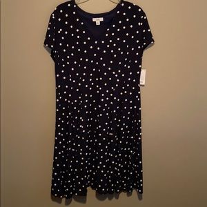 Navy polka dot dress